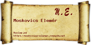 Moskovics Elemér névjegykártya